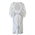 thumbnail image 4 of Qzwdhjm Women's Beach Coverup Mesh Hollow Out Midi Cardigans Cover Ups 3/4 Sleeve Open Front Swim Suits Cover Up Summer Beachwear Coverups, 4 of 7