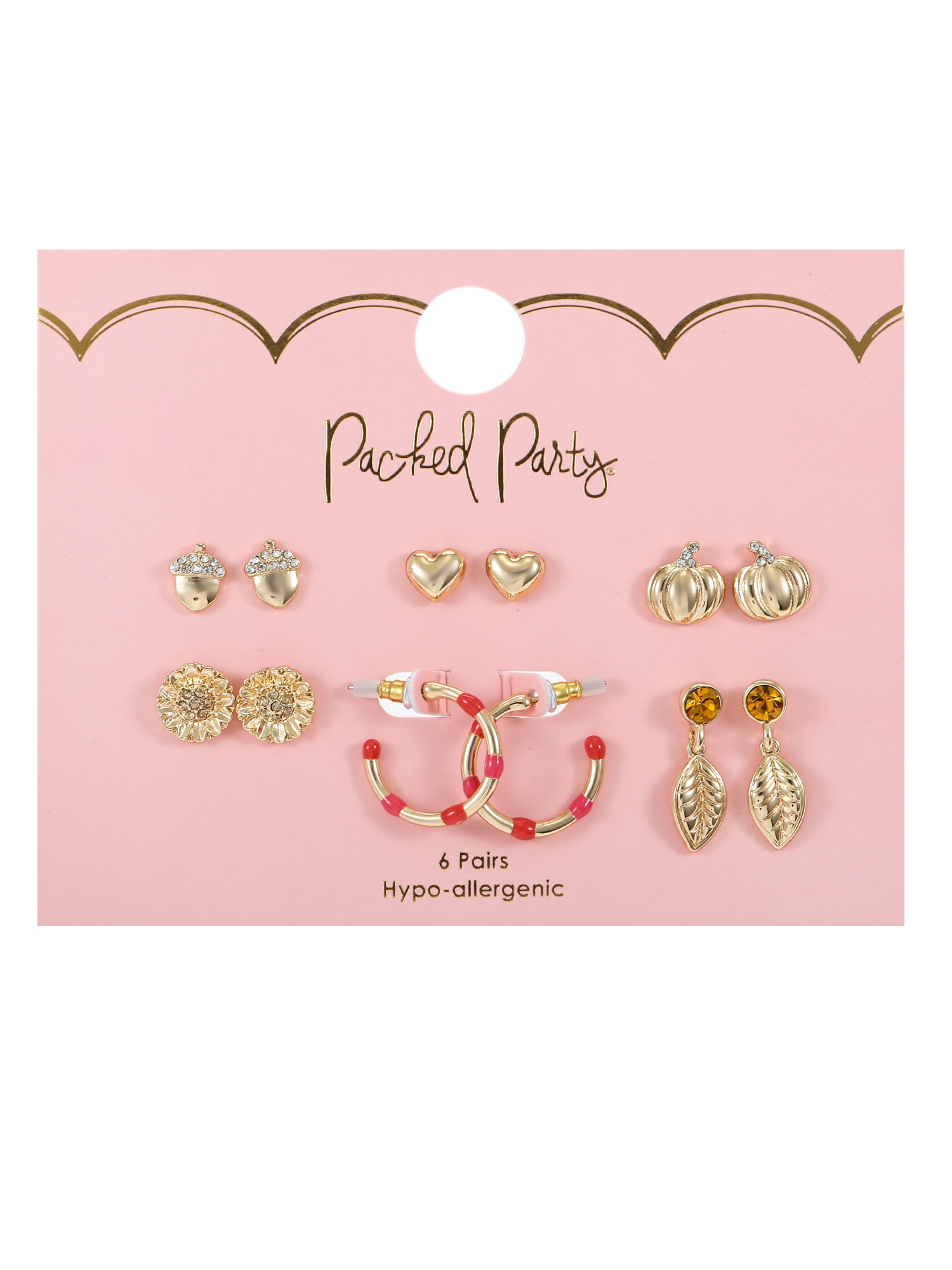 Packed Party Women's Autumn Vibes Earring Set, 6 Pairs