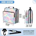 thumbnail image 3 of Zipper Binder with Shoulder Strap 2 inch 3 Ring Waterproof File Folder Organizer Bag 500 Sheet Cute Pastel Rainbow Background, 3 of 8