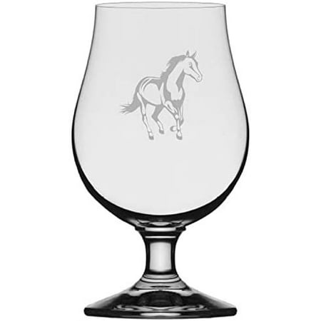 

American Quarter Body Horse Themed Etched 13.25oz Iona Beer Glass
