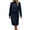 Navy Blue, variant on comerut 2 Pcs/Set Sweater Skirt Suit Knit Thick Warm Soft Solid Color Long Sleeve Half-high Collar Cold Resistant Slit Hem Elastic Casual Commute Knee Lengh Skirt Set