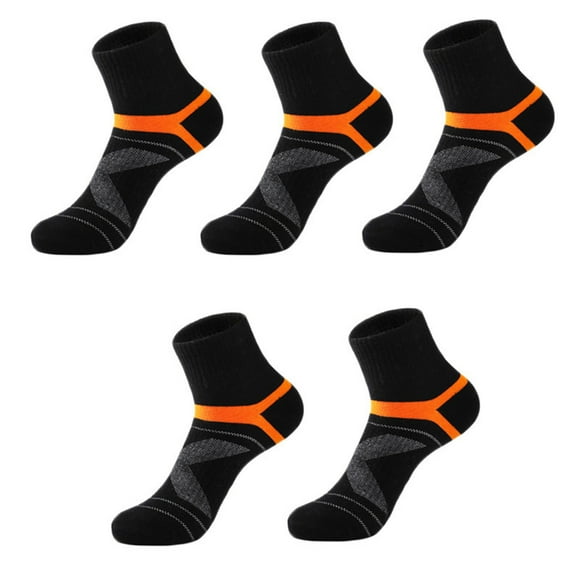MIASHUI Men's Mid-Crew Sports Socks Cushioned Athletic Socks for Basketball Running Wicking Workout Socks 5-Pack Black