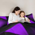 thumbnail image 5 of Manfei Chic Stripes Ombre Bedding Comforter Set, Purple Abstract Minimalism Twin Comforter Sets, Teens Kids Adult Men Women Reversible Bedding Set, Breathable Home Decor, 2-Piece, 5 of 9