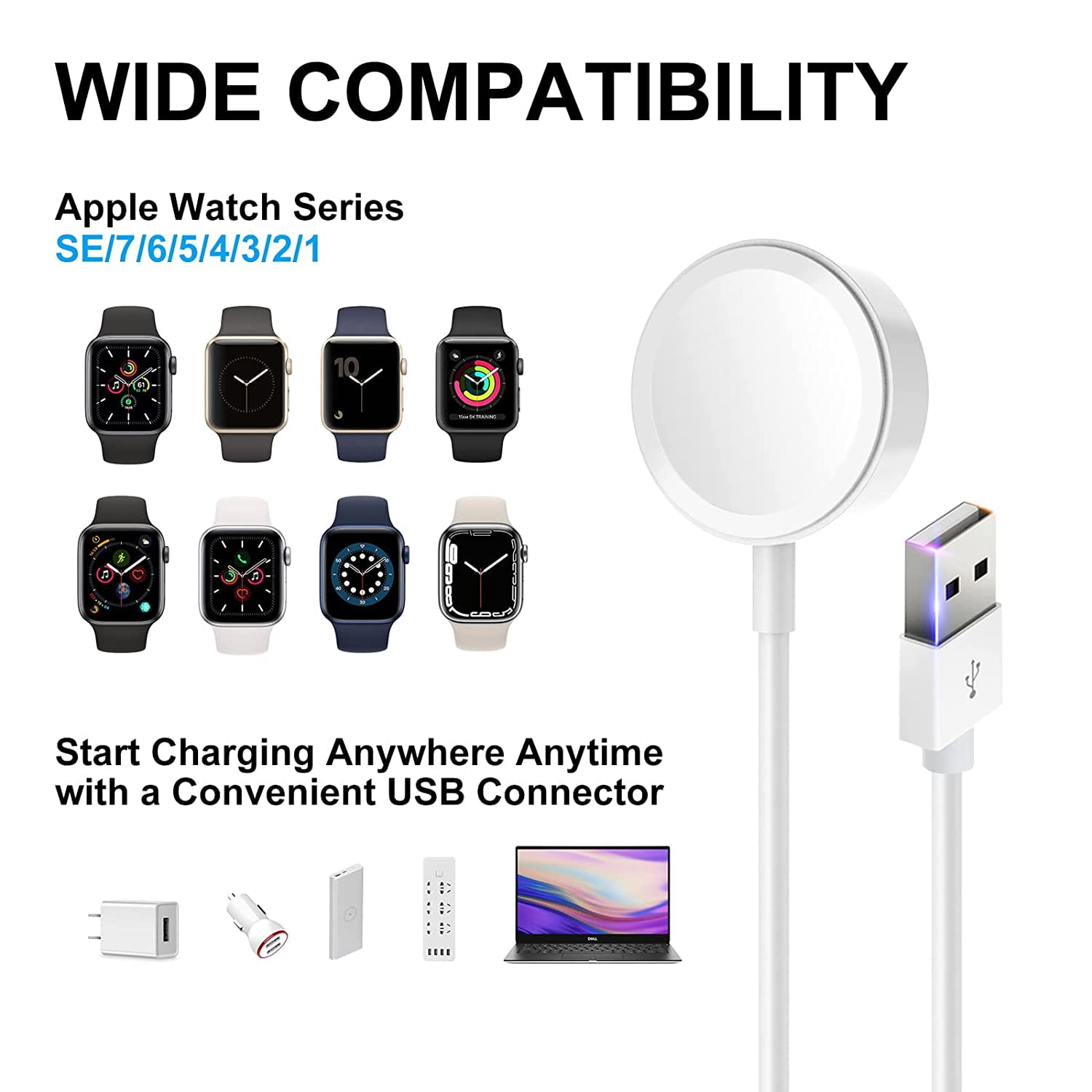 For Apple Watch Apple Watch Charger Cable Magnetic Wireless
