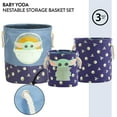 thumbnail image 3 of Star Wars The Mandalorian Grogu Yoda Kids Fabric Round Nestable Storage Bin Set, 3-Piece, 3 of 7