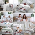 thumbnail image 5 of Snowman Grey Christmas 4 Piece Duvet Cover Set California King Size Xmas Tree Forest Snowflake Soft Bedding Set Comforter Cover, 1 Duvet Cover 1 Flat Sheets and 2 Pillowcases, 5 of 9