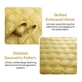 thumbnail image 4 of Moonlight20015 Ochre Velvet Bedspread Set King Size 3 Piece Geometric Pattern Quilt 350GSM Ultra Soft Reversible Comforter Washable Bedding, 4 of 10