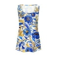 thumbnail image 4 of Gamivast Boho Tank Tops for Women Plus Size Floral Print Lightweight Round Neck Sleeveless Loose Fit Blouses Summer Vacation Tops, 4 of 6