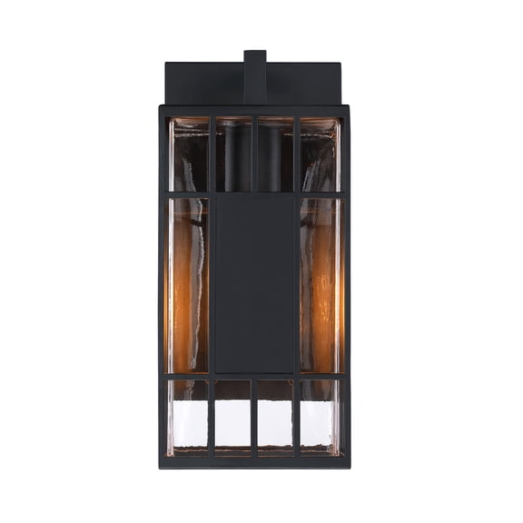 Edgehill 14 in. 1-Light Black Outdoor Wall Sconce Light for Porches