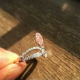 thumbnail image 4 of 3ct Pink&White Water Drop CZ Wedding Band 925 Silver Women's Crown Ring Size 4-9, 4 of 4