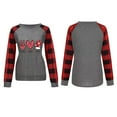 thumbnail image 4 of PENGXIANG Femmes Sweat-Shirt à Carreaux de Dessin Animé à Manches Longues Pull Col, 4 of 5