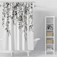 thumbnail image 2 of Black and White Eucalyptus Leaves Shower Curtain, Watercolor Plant Floral Bathroom Shower Curtain, Fabric Waterproof Botanical Shower Curtain with 12 Hooks, 72 x 72 Inch, 2 of 6