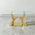 thumbnail image 3 of Newboti Furniture Gold Stainless Steel Dining Table 70.08 Inch Tempered Glass Top 40761, 3 of 8