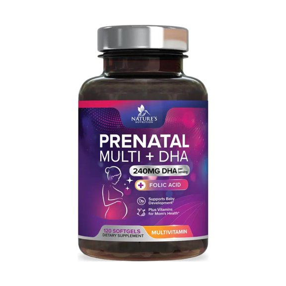 Natures Nutrition Prenatal Multi con DHA Suplemento Materno 120 Softgels