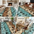 thumbnail image 5 of Area Rug for Living Room, Aqua Brown Non-Slip Indoor Large Carpet for Bedroom/Dining Room, Rustic Farmhouse Dog Paw Vintage Washable Low-Profile Rectangle Floor Runner Rugs - 6 x 9 Ft, 5 of 7