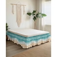 thumbnail image 2 of Teal Ripple Bed Skirt California King Size 18&nbsp;Inch Drop, Teal Wave Gradient Abstract Line Wrap Around Dust Ruffle Bedskirts, Wrinkle & Fade Resistant Easy Fit Bedskirt with Adjustable Elastic, 2 of 8