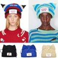 thumbnail image 3 of Gorro de punto de ganchillo con orejas largas para mujer, gorros bonitos de zorro para disfraz, regalo de Navidad, Hip-hop, invierno, 2022, 3 of 4