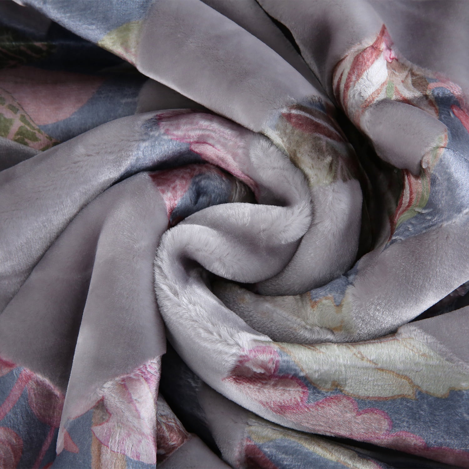Heavy Thick Fleece Blanket King Size, 10.5lbs,2 Ply A & B Pattern Silky Soft Warm Reversible Raschel Winter Blanket, Minky Soft Plush Blanket for Sofa Bed, 87"x94", Gray