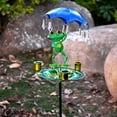 thumbnail image 7 of Bird Feeder for Outdoor Hanging, Animal And Girl And Umbrella Bird Feeder, Bird Feeders for Outdoors, Hanging Bird Feeder Set with Metal Chain Umbrella (Frog with Raindrop Pendant, Iron), 7 of 7