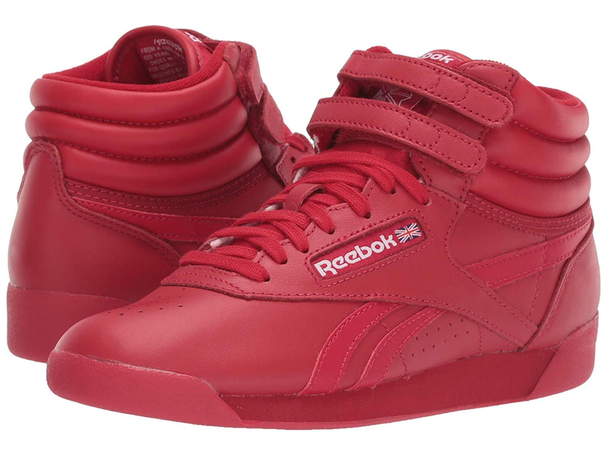 red reebok freestyle high top