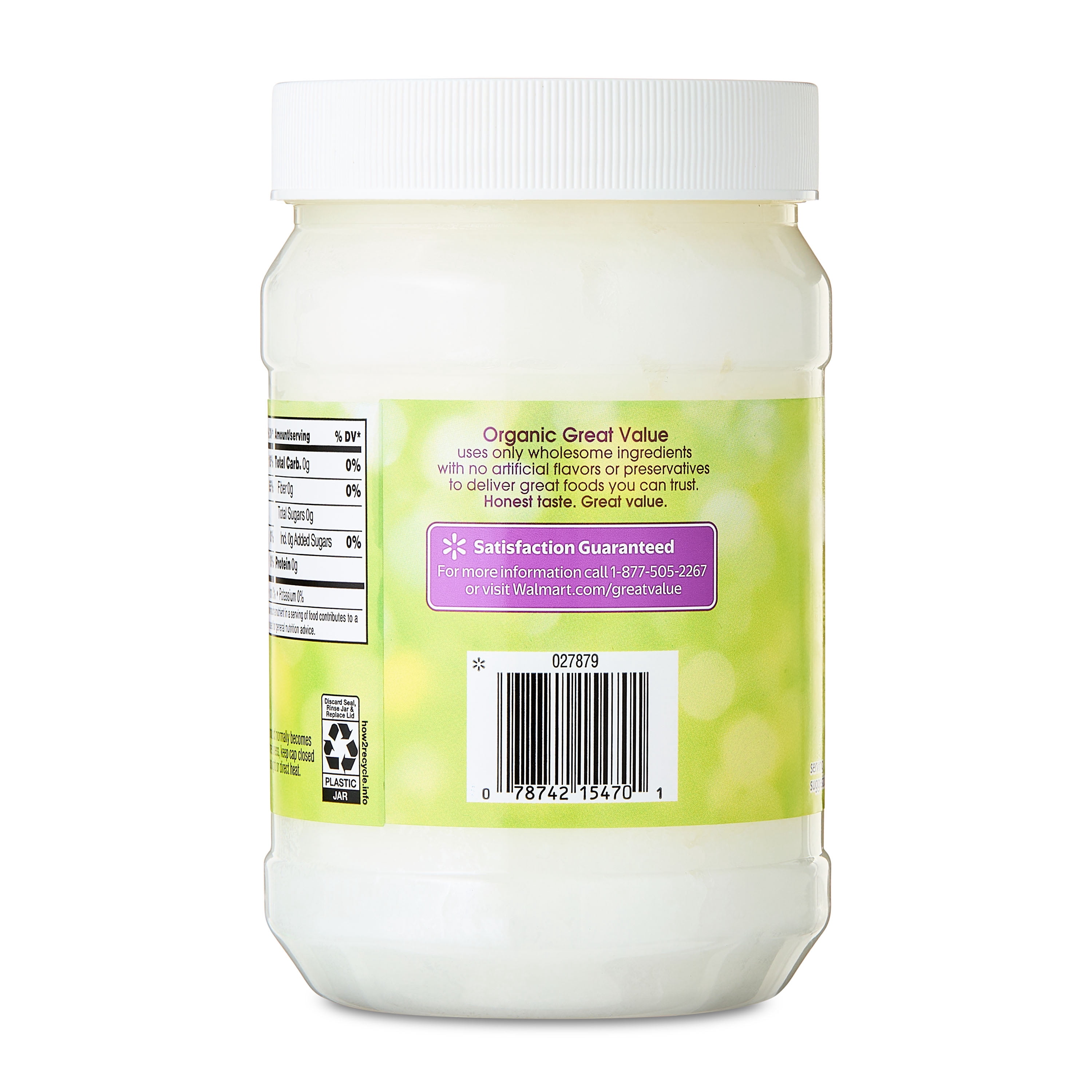 Great Value Organic Unrefined Virgin Coconut Oil 29 fl oz