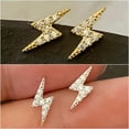 thumbnail image 2 of Women Cute 925 Silver,Gold Stud Earring Cubic Zircon Jewelry Wedding Gift A Pair, 2 of 3