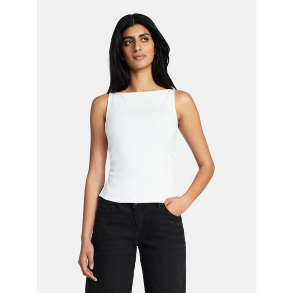 Madden NYC Women's Sleeveless Ruched Tank Top, Sizes XXS-XXL
