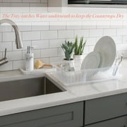 Kitchen Details Medium Dish Rack with Tray in Clear