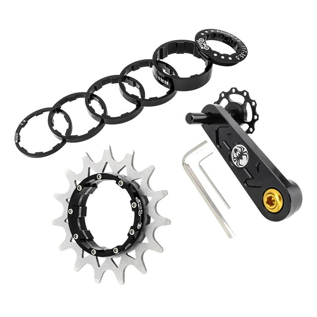 Cassette de velocidad única para bicicleta ligera, convertidor, tensor de cadena de bicicleta, 15T negro Zulema Tensor de cadena de bicicleta