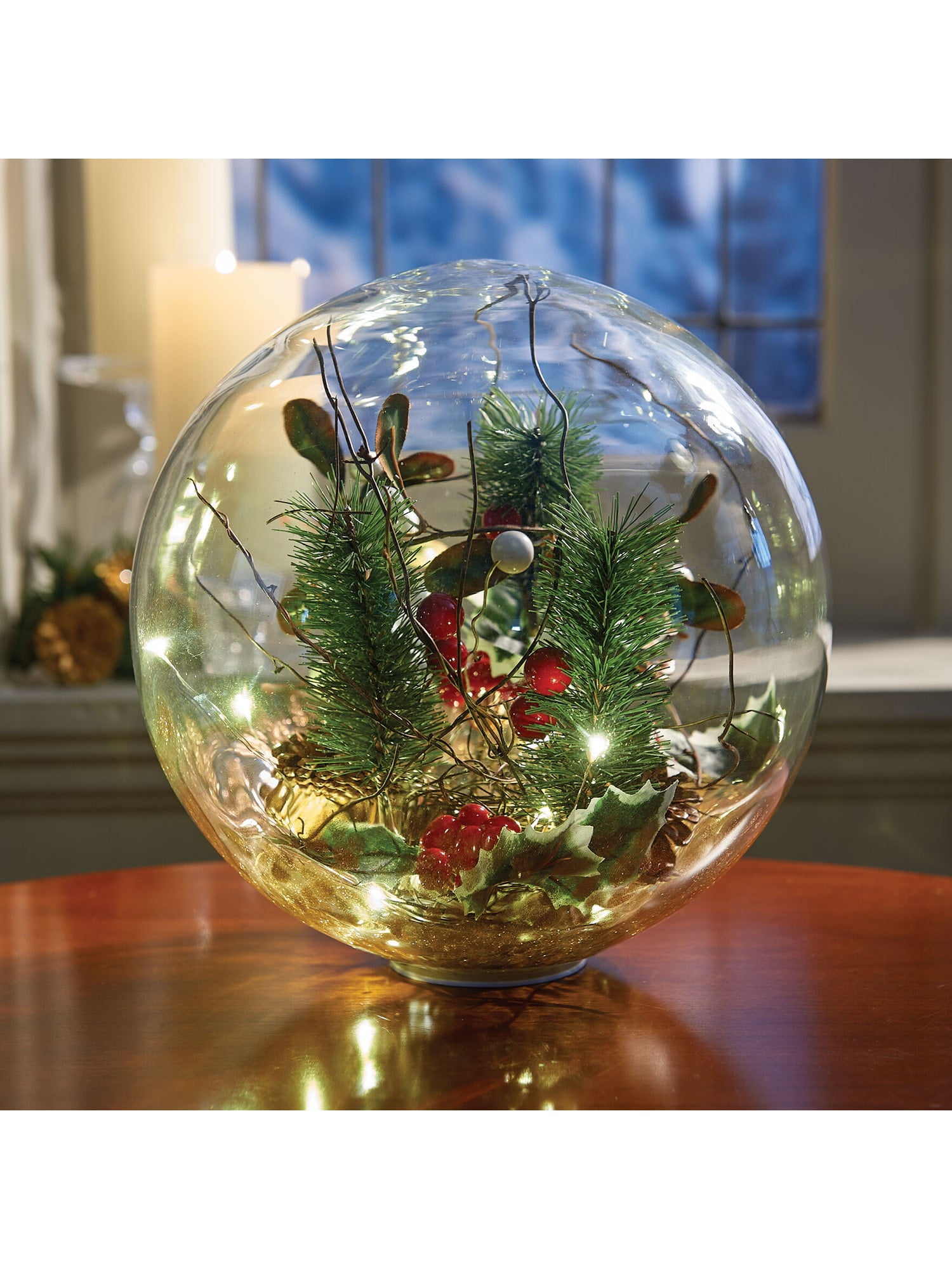 lighted glass globe