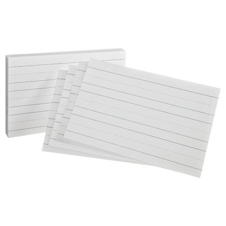 - Oxford 075528 5 x 8 In. Elementaries Paper 10 Percent Fiber Primary Ruled Index Card, Pack - 100