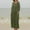 Army Green, variant on SMihono Women's Cotton Linen Long Sleeve Midi Dress Loose Fit Casual Plain Pleated Round Neck Flowy Dresses with Pockets Coffee L