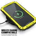 thumbnail image 2 of Allytech Heavy Duty Protective Case for iPhone 16e, [Built-in Tempered Glass Screen Protector] [Wireless Charging] Rugged Dustproof Anti-Drop Hang Rope Case with Hidden Kickstand, Yellow, 2 of 9