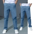 thumbnail image 4 of Kids School Uniform Pants For Boys Fit Stretch Pants With Pockets Straight Pants Boys Blue Uniform Pants Back To School Outfits For Boys Kids Tween Boy Clothing 8-9 Years, 4 of 5