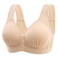 thumbnail image 5 of Asxite Women Solid Wireless Front Closure Backless Seamless Lift Support Bra Beige M, 5 of 5