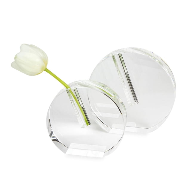Vaso Bud Vase TIZO Design, cristal redondo, transparente y elegante