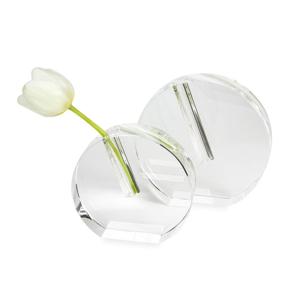 Vaso Bud Vase TIZO Design, cristal redondo, transparente y elegante