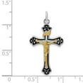 thumbnail image 3 of Sterling Silver Rhodium-plated & Vermeil Crucifix Pendant, 3 of 3