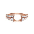 thumbnail image 1 of Round White Cubic Zirconia Split Shank Enhancer Guard Ring 10k Rose Gold Ring Size - 11, 1 of 3