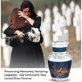 thumbnail image 4 of JAGASY Yellow Butterfly Cremation Urns for Mom & Dad - Flowers Urn for Ashes Adult Male Keepsake - Tulip Decorative Small Urn for Human Ashes - Blue Handcrafted Tiny Urns for Mother - (3 Inch), 4 of 7