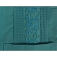 thumbnail image 3 of Men's Guayabera Cuban Beach Wedding Casual Short Sleeve Dress Shirt (Teal, XS), 3 of 4