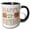 Black/White, variant on 3drose, Pretty Shabby Chic Peach Floral and Stripes Happy 21st Birthday, 15oz Mug