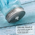 thumbnail image 2 of Uxcell 2 Pcs Stainless Steel Wide Mouth Jars Lids with Straw Hole for Mason Bottle Jar Silver, 2 of 7