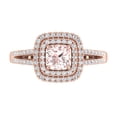 thumbnail image 3 of 0.79 Carat White Natural Diamond and Cushion Shaped Morganite Color Stone Engagement Ring in 14K Rose Gold (Ring Size 8.5) (SI1-SI2 Clarity), 3 of 5