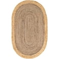 thumbnail image 2 of Indian Handmade Braided Inner Gray Natural Jute Area Rug, Home Décor Rug, Jute Rug for Bedroom, Dining Room, living room, Doormat Rug Size - 5' x 7' Oval (150 cm x 210 cm), 2 of 5