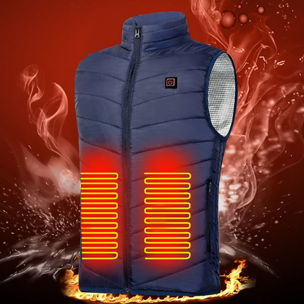 Chaqueta térmica Abrigo calefactable 9 zonas de calor Chaleco calefactor de invierno Hombres Mujeres para esquiar Pesca Senderismo FLhrweasw Nuevo