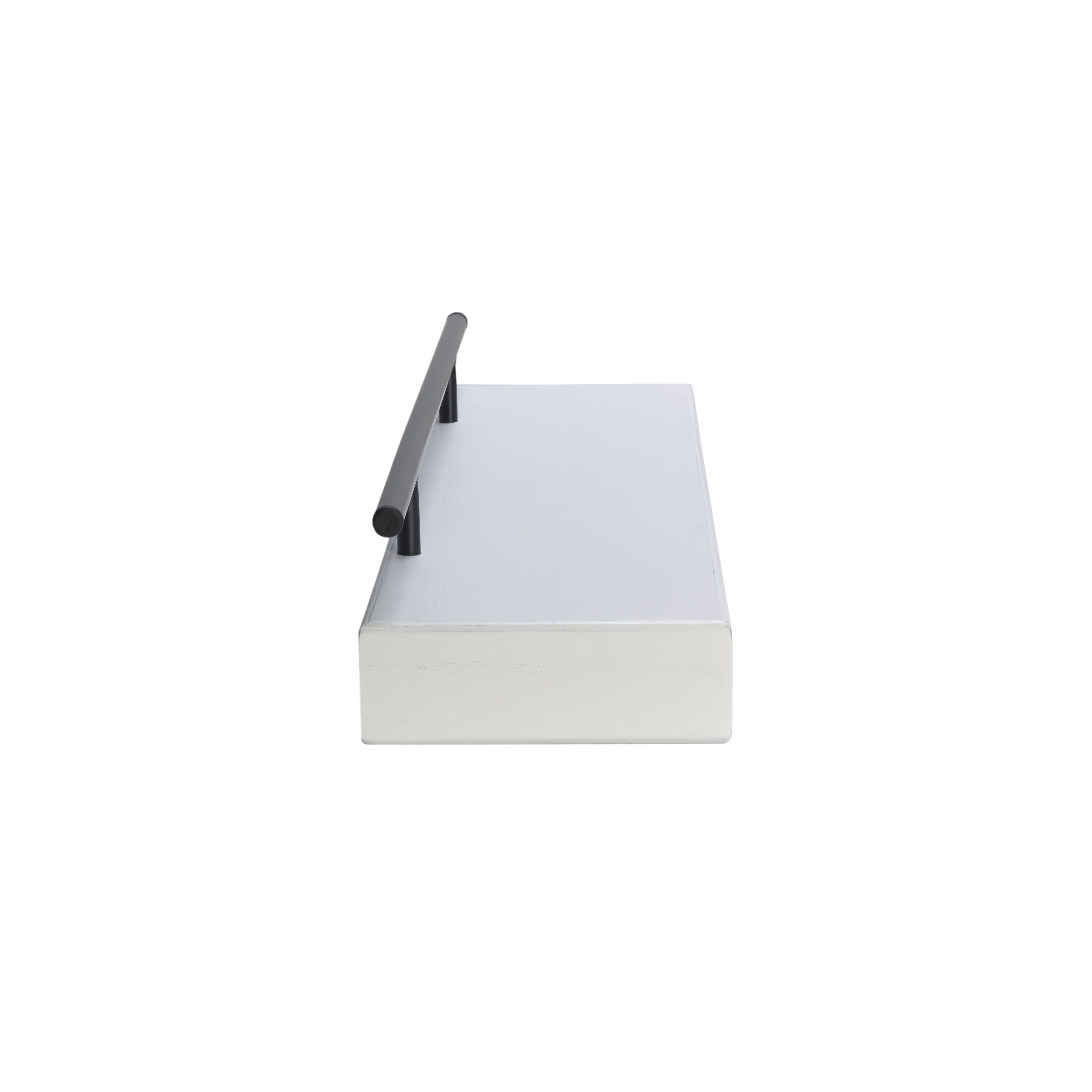 Melannco Hotel Essentials 24 Inch Natural MDF Shelves with Metal Rail White