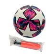 thumbnail image 2 of Balón de fútbol tamaño 5 de cuero sintético, portátil, equipo de entrenamiento oficial para partidos. Púrpura, 2 of 9