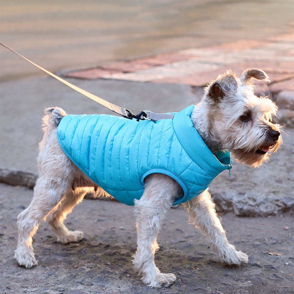 Puffer Vest Dog Jacket - Ultra Thin Zip Up Wind Breaker with Dual