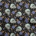 thumbnail image 1 of oneOone Velvet Black Fabric Skull Dress Material Fabric Print Fabric By The Yard 58 Inch Wide-aB, 1 of 5